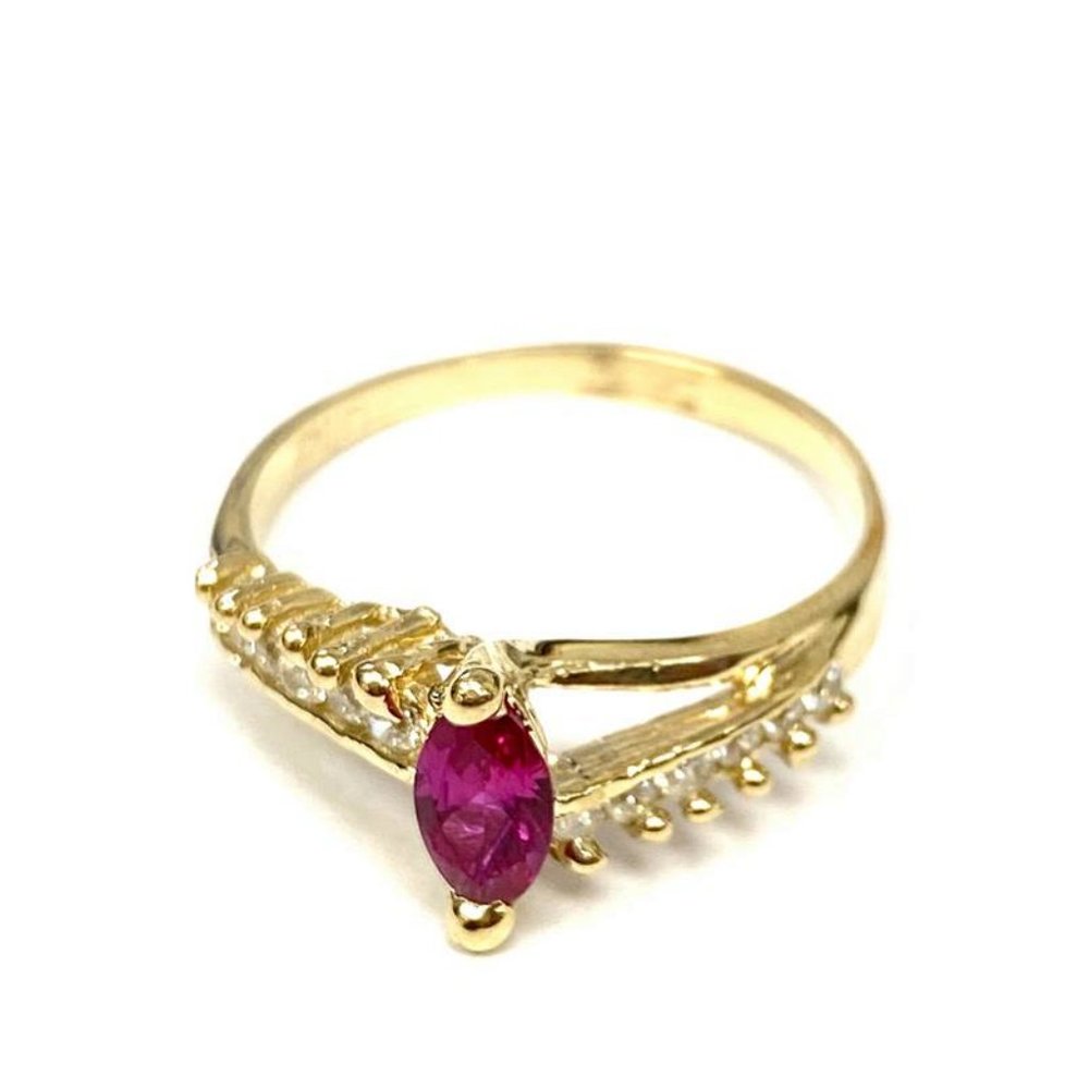 Gold Ruby Ring 14kt Solid Gold - image 1